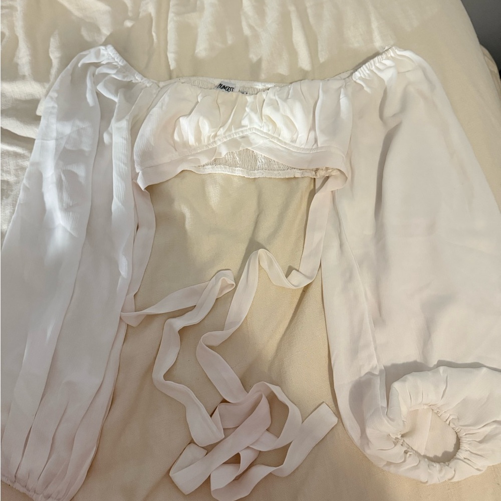 Princess Polly White Smocked Top